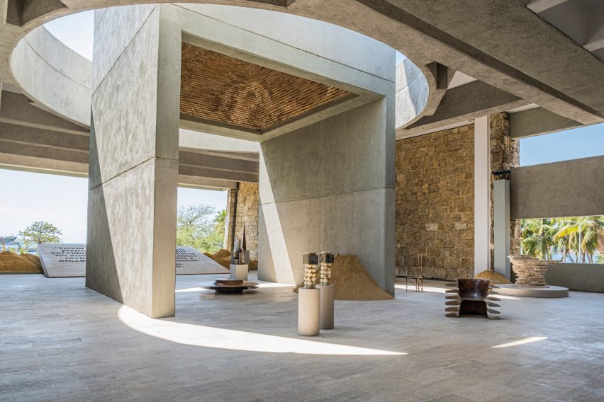 Furniture inside Dominican monument