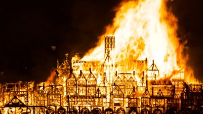 Great Fire of London reenactment