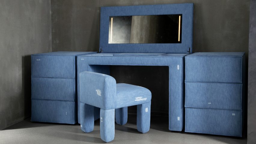 Denim vanity by Harry Nuriev at Carpenters Workshop Gallery