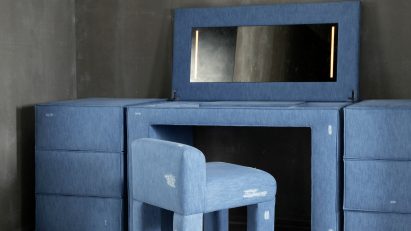 Denim vanity by Harry Nuriev at Carpenters Workshop Gallery