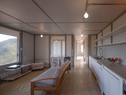 Open living space within modular housing unit in Chile