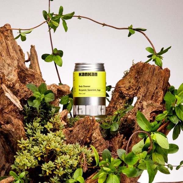 Kankan soap in a can in New Leaf with branding by Two Times Elliott