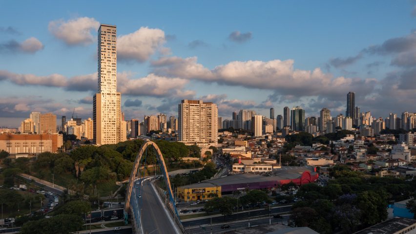 Skyscraper at sunset