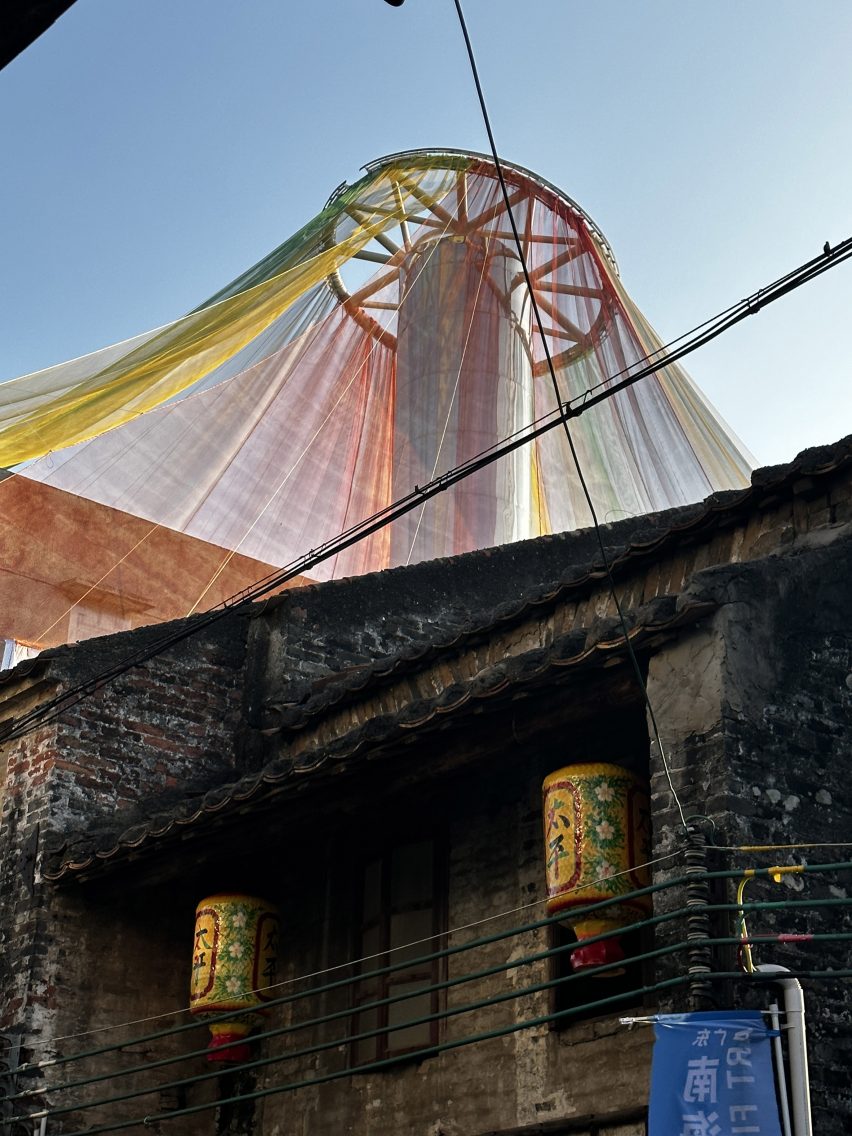 Photo of the installation from street level