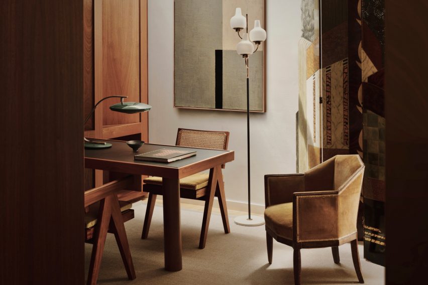 Close up of study space by Child Studio in Mayfair