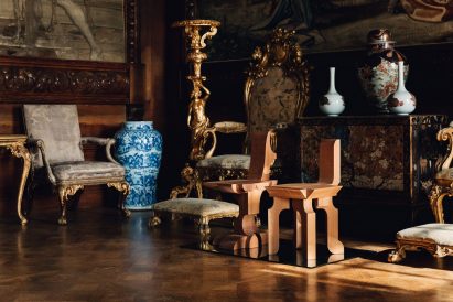 Max Lamb chairs at the Mirror Mirror: Reflections on Design at Chatsworth
