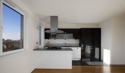 Kitchen inside Murray Grove by Waugh Thistleton