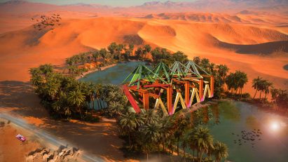Visualisation showing pyramidal structure in desert