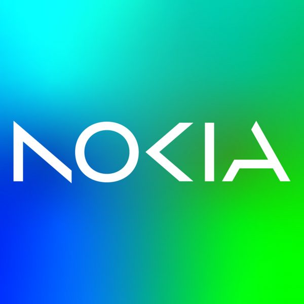 Nokia logo redesign on a green and blue gradient background