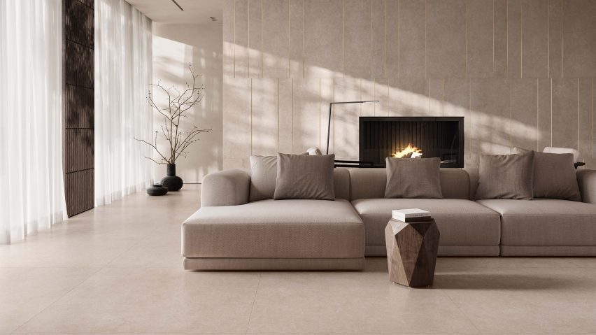 Pale/Beige Stile collection tiles by Casalgrande Padana