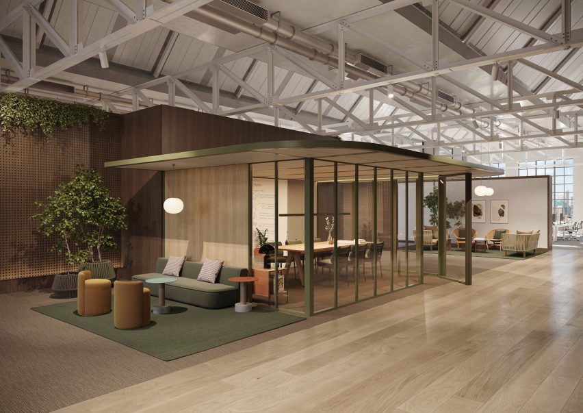 Pavilion-like office booth designed by Kettal