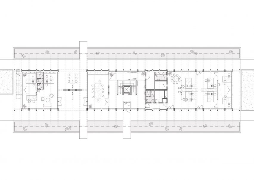Plan for Kloboucká lesní headquarters by Mjölk Architekti