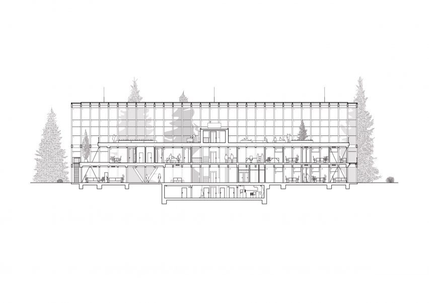 Plan for Kloboucká lesní headquarters by Mjölk Architekti