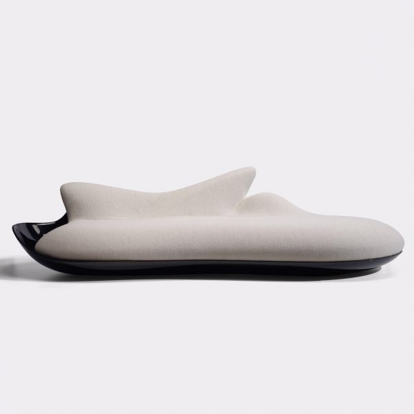 Plush sculptural sofa with white upholstery by ZHD for Sawaya and Moroni
