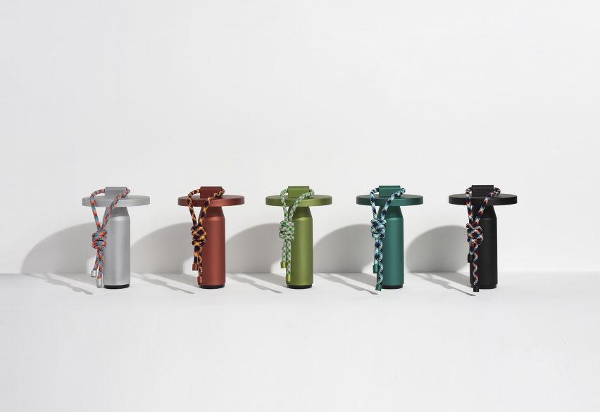 Five Quasar lamps by Samy Rio for Petite Friture in different colours
