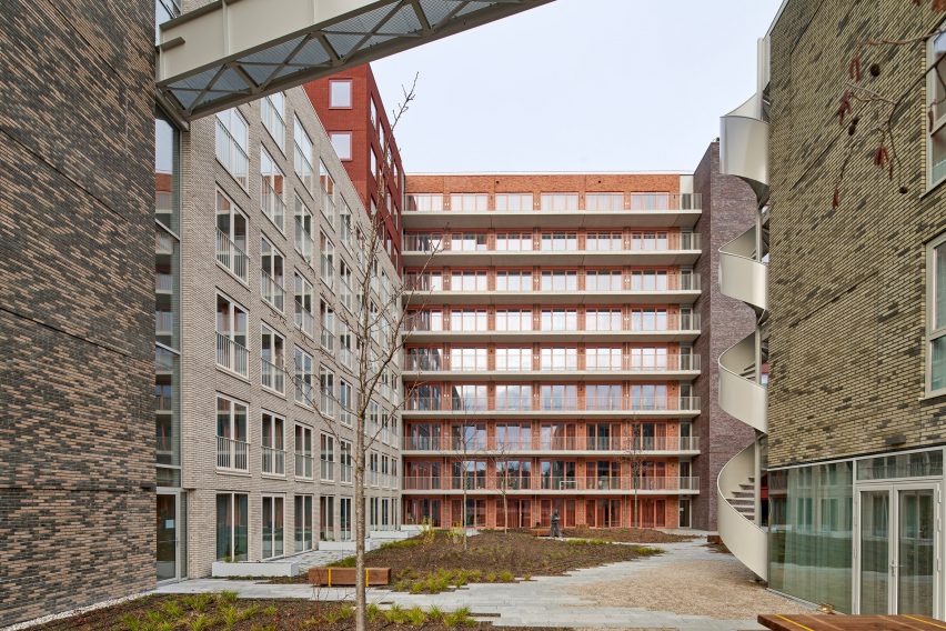 Courtyard view of residential complex Amsterdam