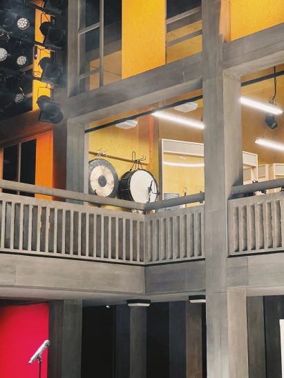 Concrete-like set design for Standing at the Sky's Edge