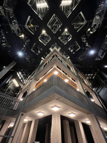 Stage design by Ben Stones that resembles Park Hill estate in Sheffield