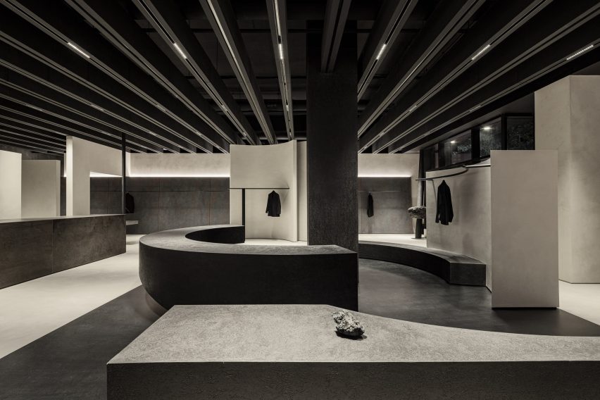 Store interior at night