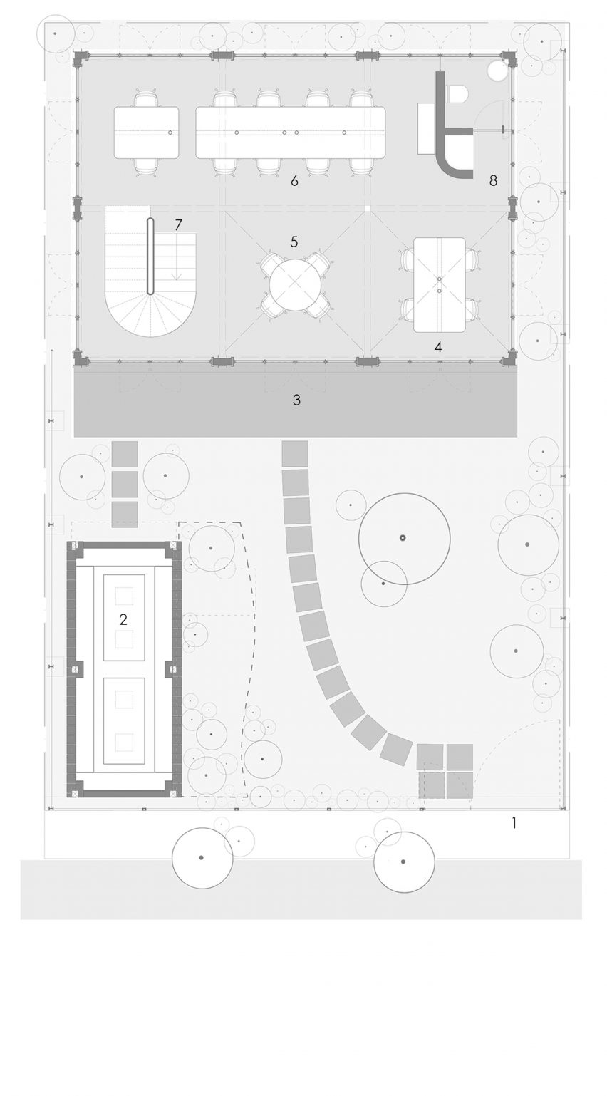 Ground floor plan of the office by Taliesyn