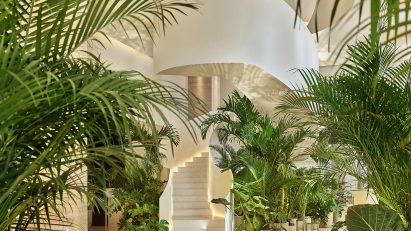 Marble staircase at The Tampa Edition