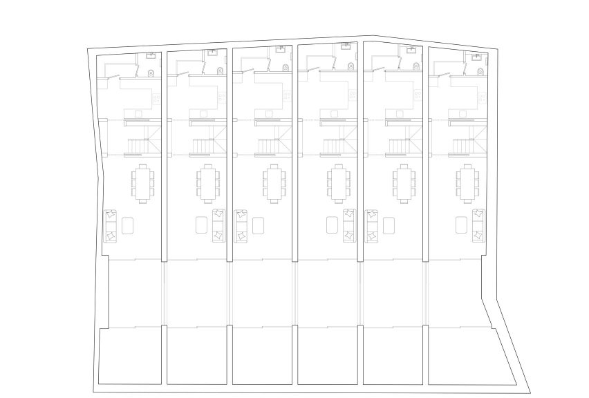 Basement floor plan of The Arches by DHaus Company