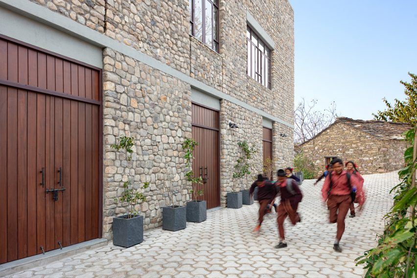 Exterior of The Lodsi Community Project for Forest Essentials factory by Morphogenesis