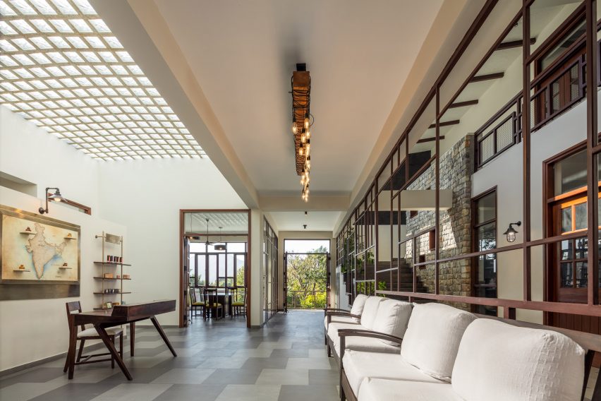Interior of The Lodsi Community Project for Forest Essentials factory by Morphogenesis