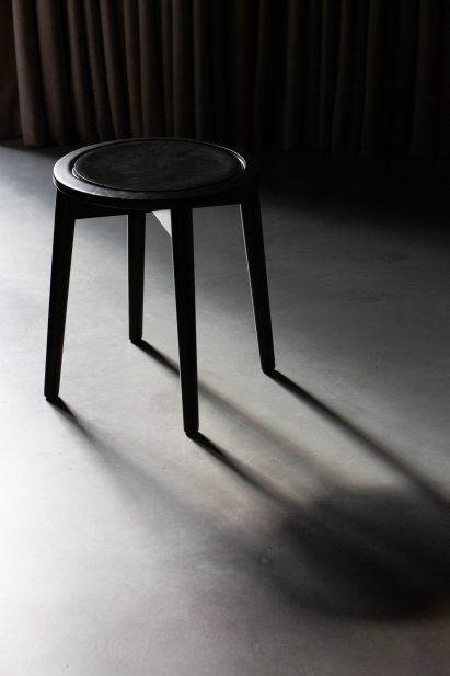 Dark wood stool