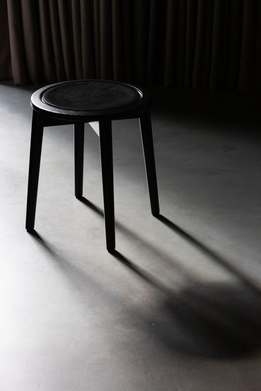 Dark wood stool