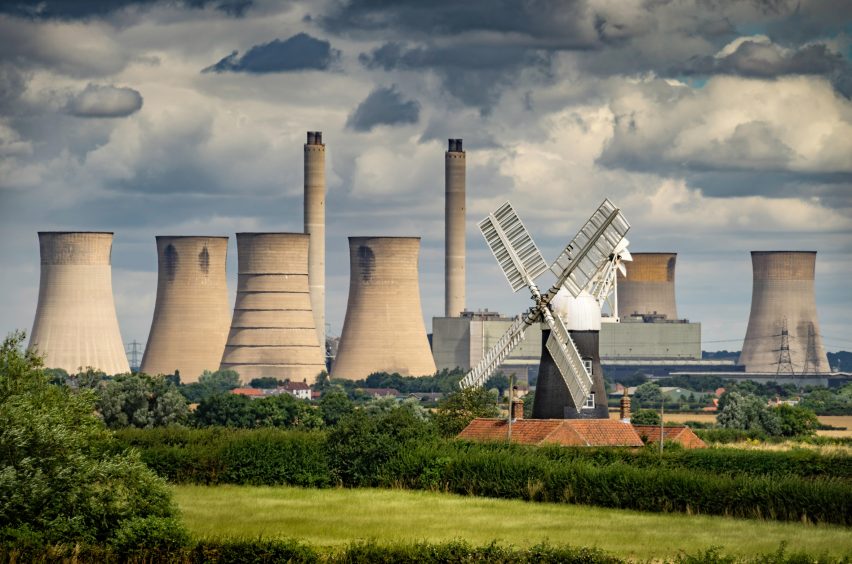 Power station cooling towers in West Burton