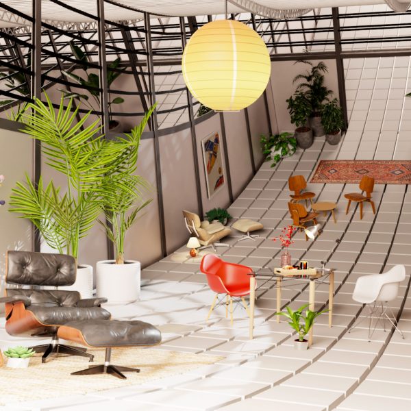 Image showing curved floor in interior space