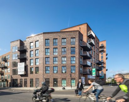 Brickwork facade on Dalston Works in east London