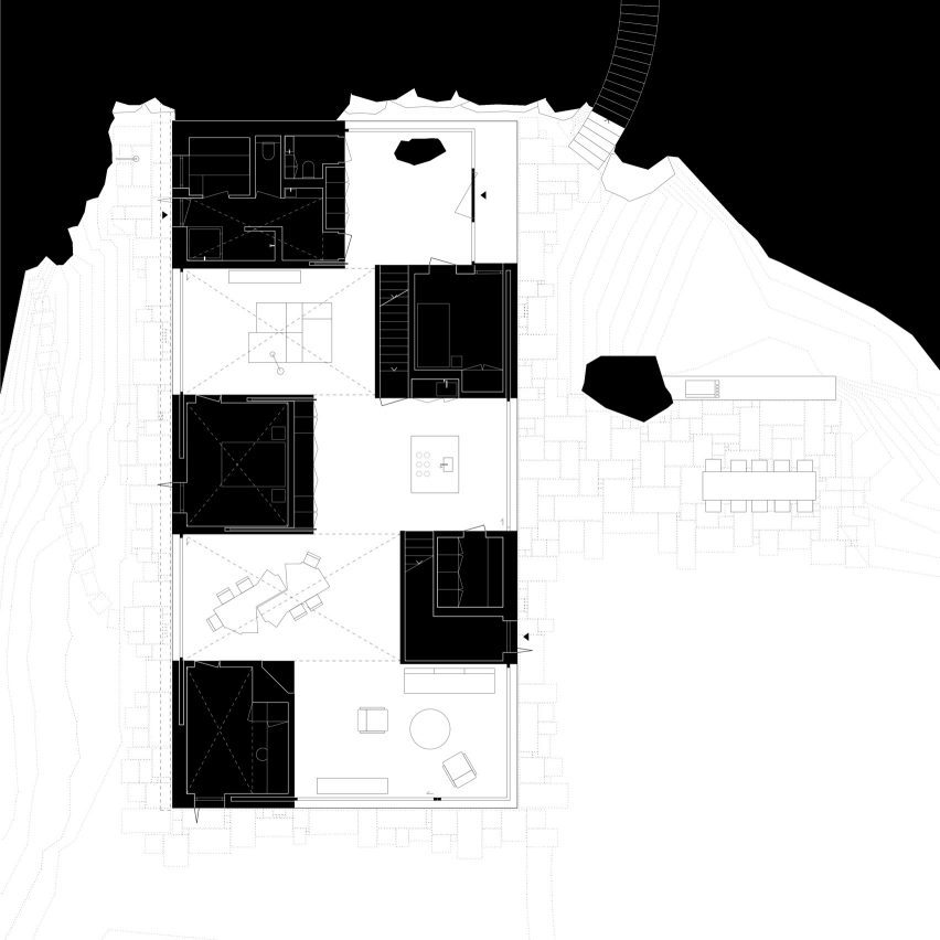 Floor plan of Wooden House by the Lake by Appels Architekten