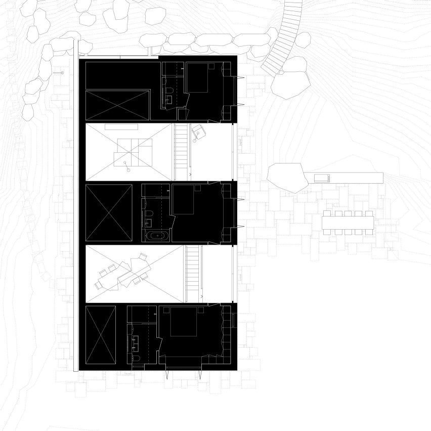 Floor plan of Wooden House by the Lake by Appels Architekten