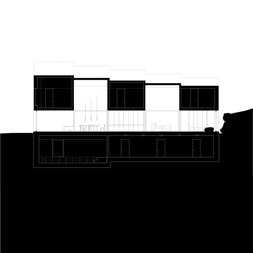 Section of Wooden House by the Lake by Appels Architekten