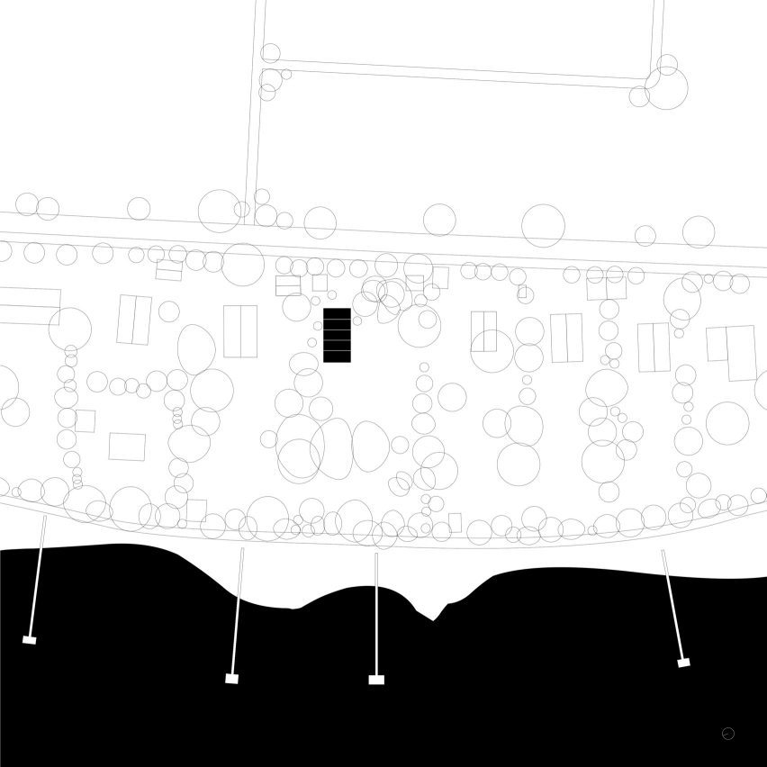 Site plan of Wooden House by the Lake by Appels Architekten