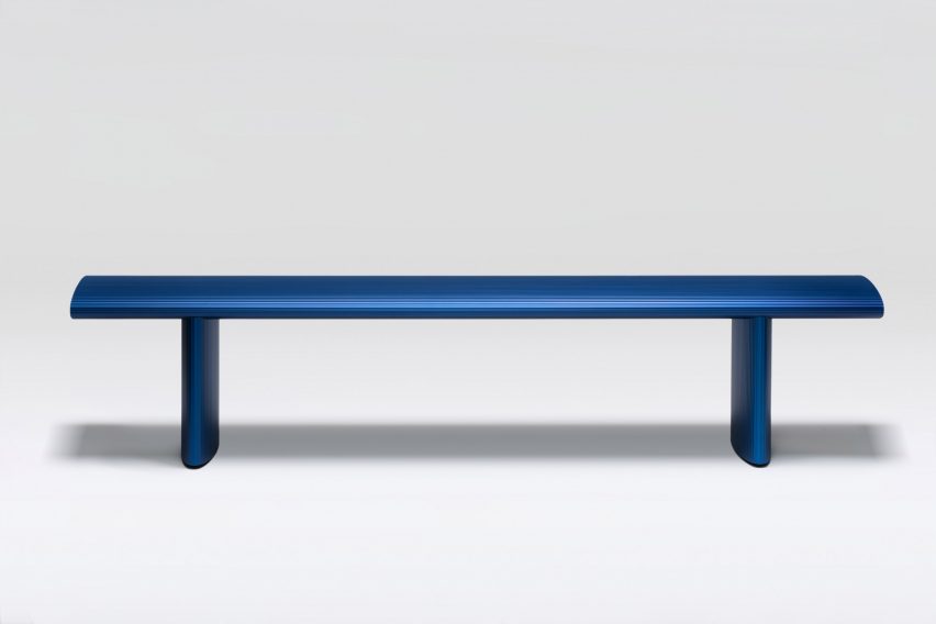 Blue bench