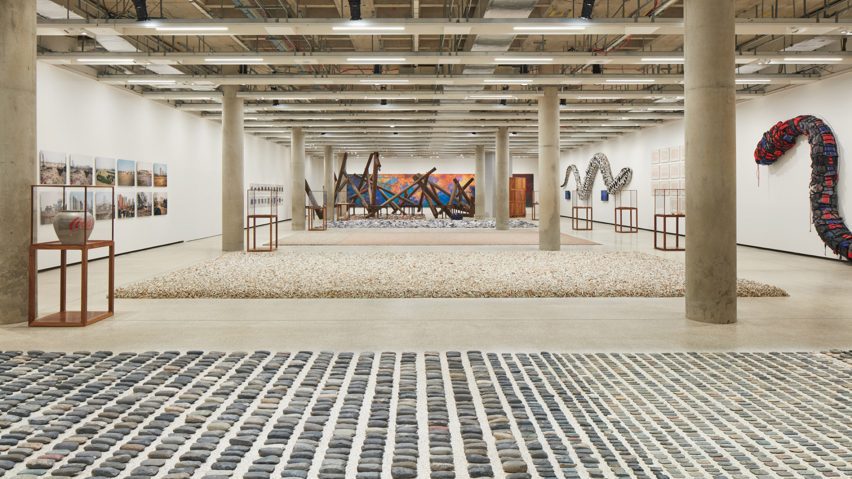 Photo of thousands of small objects in an exhibition