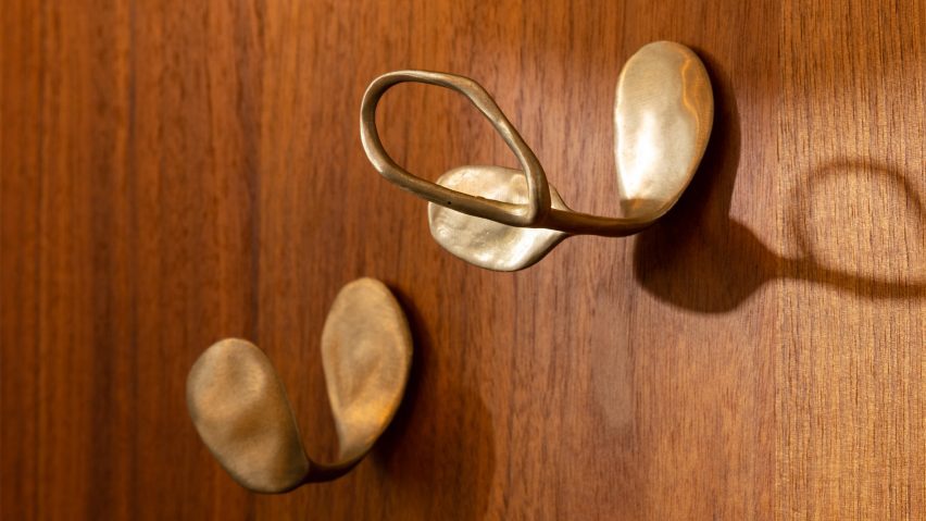 Photo of metal clothing hooks
