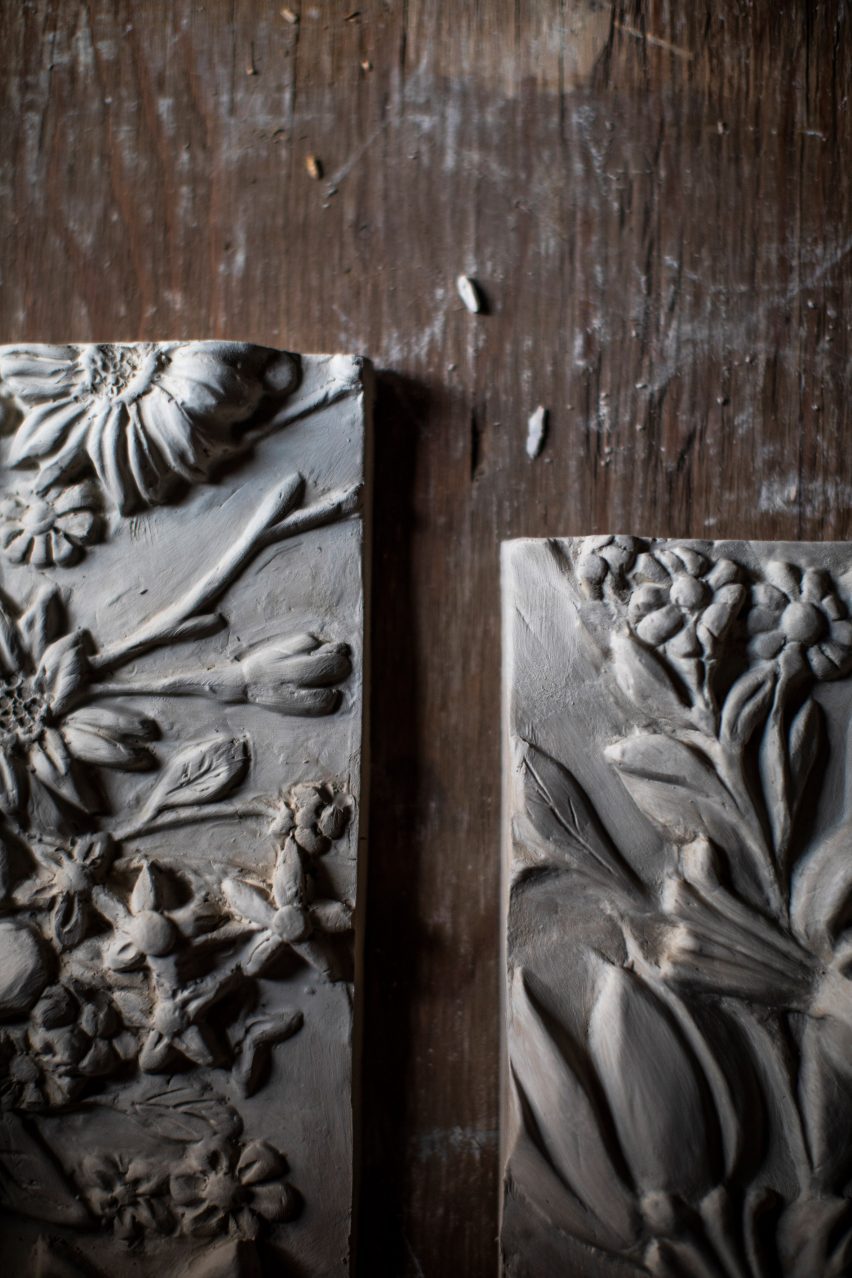 Fregio includes a floral design made from ceramics