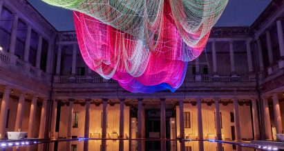 Janet Echelman's colourful installation