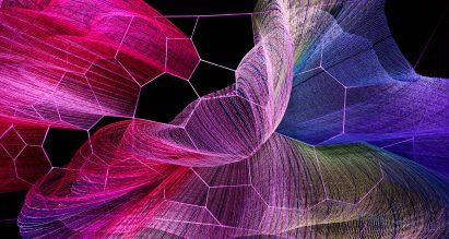 Janet Echelman's colourful installation