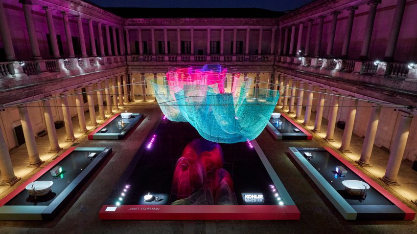 Janet Echelman's colourful installation