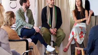 Speakers during Liganova event at Milan design week