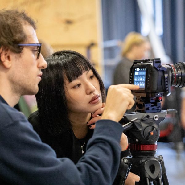 two students at Central Saint Martins are filming