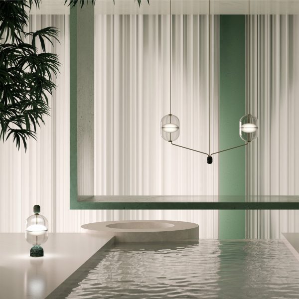 Photo of a lighting installation in a showroom