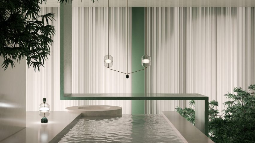 Photo of a lighting installation in a showroom