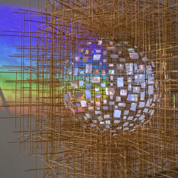 Photo of an installation by Sarah Sze