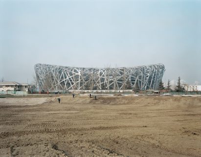 Bird's Nest stadium in construction